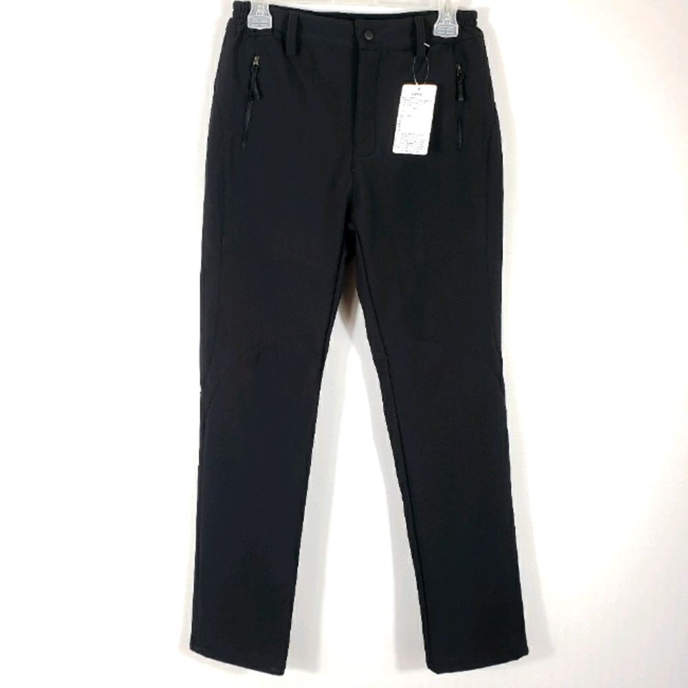 Geval Black Outdoor Snow Waterproof Fleece Pants.